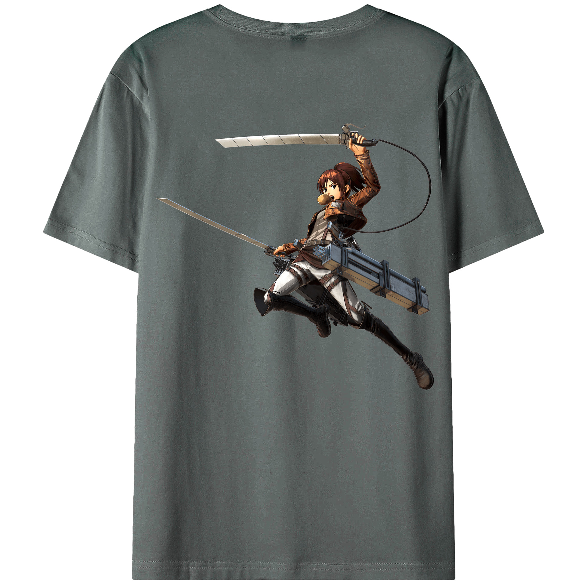 （画像用） 進撃の巨人 サシャ·ブラウス Attack on Titan Sasha Blaus 綿100％ メンズ半袖Tシャツ（バックプリント） 通気性